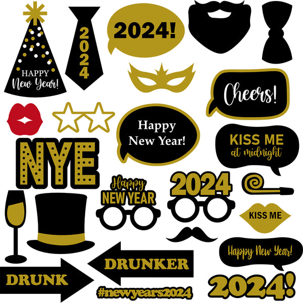New Year's 2024 Photo Booth Prop SVG