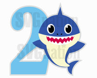 Baby Shark Cake Topper SVG (Ages 1-5 Available)