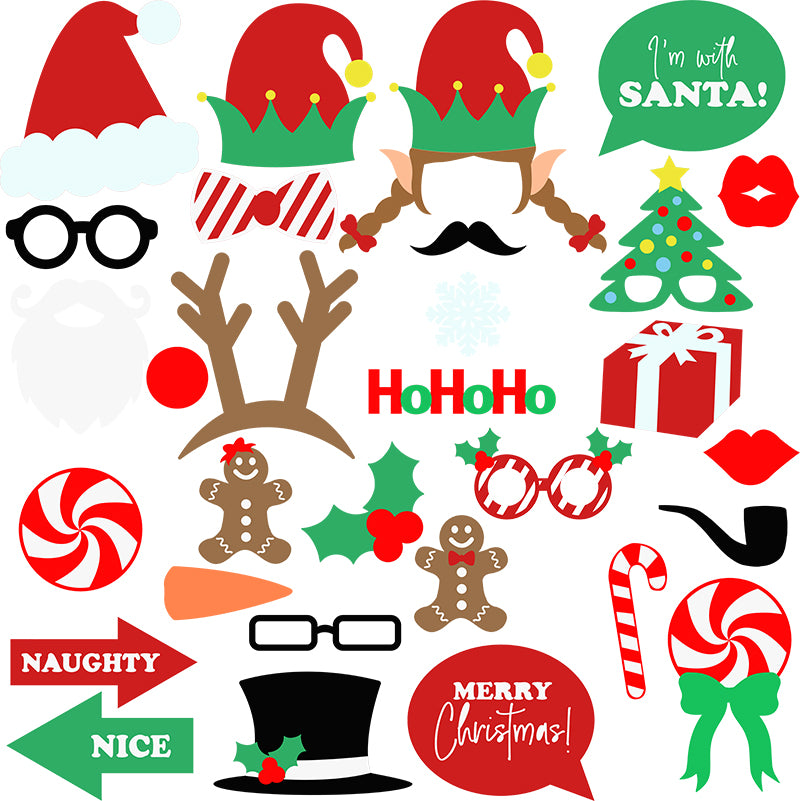 Christmas Photo Booth Props Printable - Christmas Photo Booth Prop 1200x1200