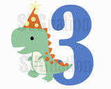 Dinosaur Cake Topper SVG (Ages 1-5 Available)